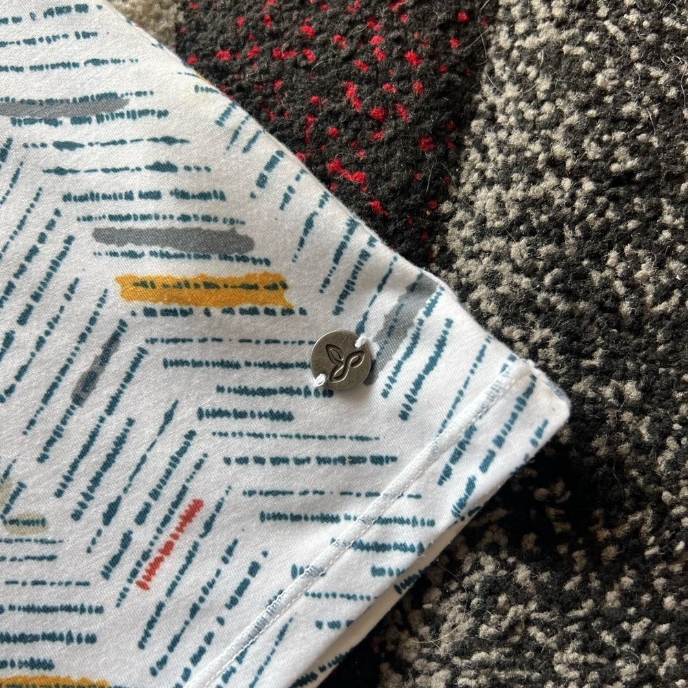 Prana Skypath Open Back Twist Sketch Print Mini D… - image 3